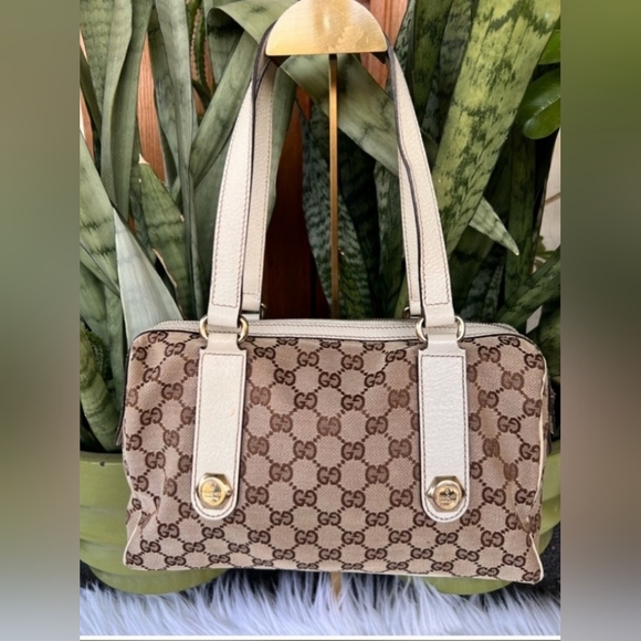 Gucci Handbags - Gucci Beige Monogram Tote Bag